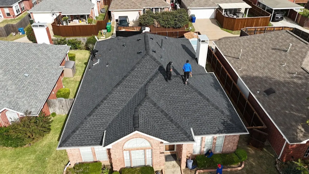Slate & Tile Roof Repair work in progress on a Opelousas property